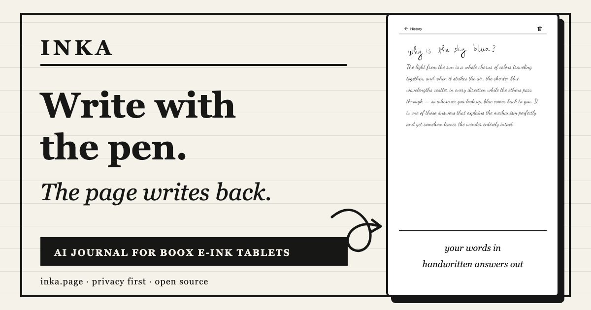 Inka Writing Inka: write with the pen, the page writes back